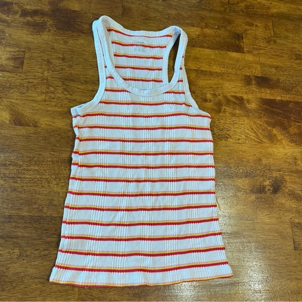 Women’s Aerie ribbed tank top pink red yellow size small